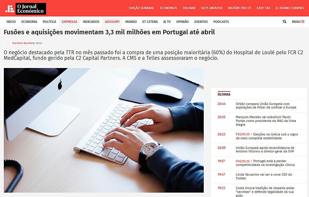 Fuses e aquisies movimentam 3,3 mil milhes em Portugal at abril